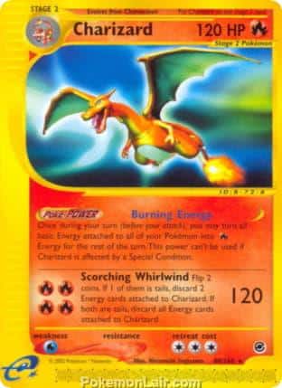 2002 Pokemon Trading Card Game Expedition Base Price List 40 Charizard