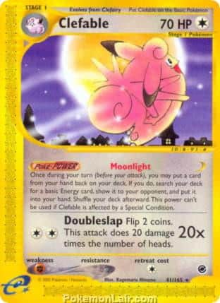 2002 Pokemon Trading Card Game Expedition Base Price List 41 Clefable