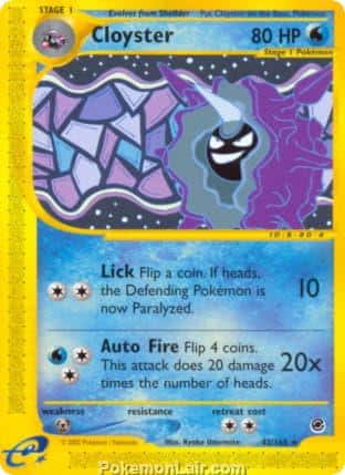 2002 Pokemon Trading Card Game Expedition Base Price List 42 Cloyster
