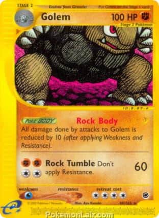 2002 Pokemon Trading Card Game Expedition Base Price List 49 Golem