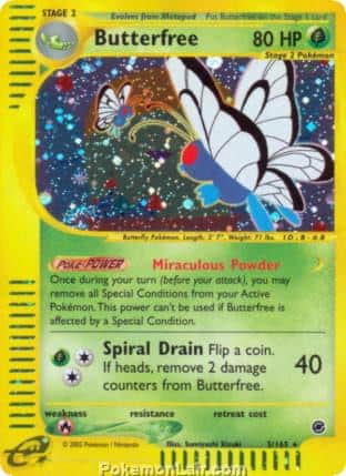 2002 Pokemon Trading Card Game Expedition Base Price List 5 Butterfree