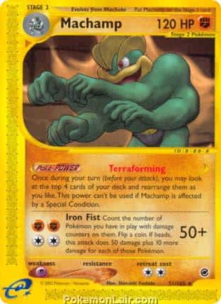 2002 Pokemon Trading Card Game Expedition Base Price List 51 Machamp