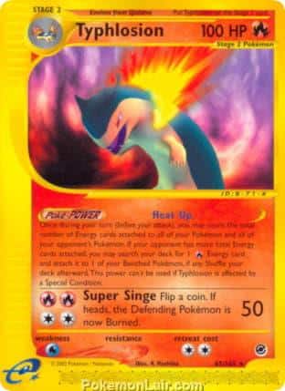 2002 Pokemon Trading Card Game Expedition Base Price List 65 Typhlosion