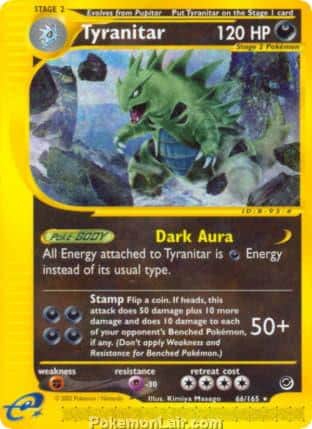 2002 Pokemon Trading Card Game Expedition Base Price List 66 Tyranitar