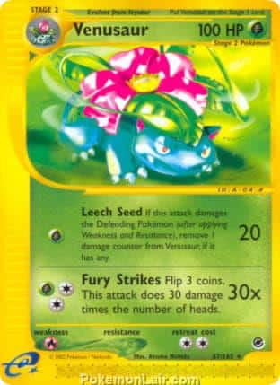 2002 Pokemon Trading Card Game Expedition Base Price List 67 Venusaur