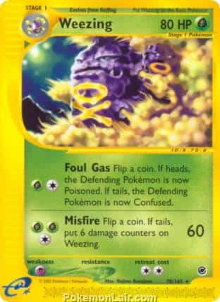 2002 Pokemon Trading Card Game Expedition Base Price List 70 Weezing