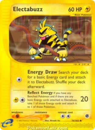 2002 Pokemon Trading Card Game Expedition Base Price List 76 Electabuzz