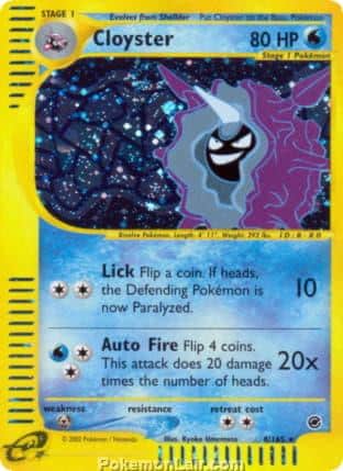 2002 Pokemon Trading Card Game Expedition Base Price List 8 Cloyster