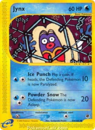 2002 Pokemon Trading Card Game Expedition Base Price List 83 Jynx