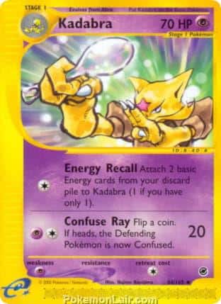 2002 Pokemon Trading Card Game Expedition Base Price List 84 Kadabra