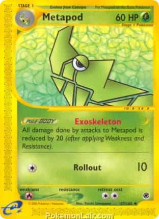 2002 Pokemon Trading Card Game Expedition Base Price List 87 Metapod