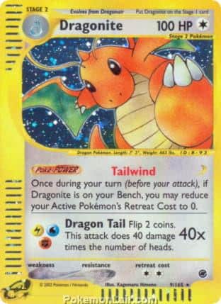 2002 Pokemon Trading Card Game Expedition Base Price List 9 Dragonite