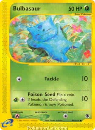 2002 Pokemon Trading Card Game Expedition Base Price List 94 Bulbasaur