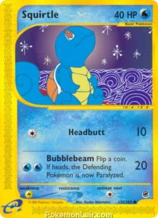 2002 Pokemon Trading Card Game Expedition Base Set 132 Squirtle