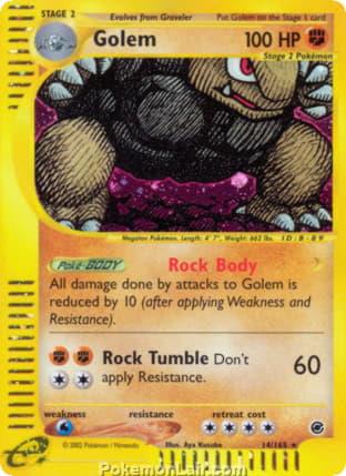2002 Pokemon Trading Card Game Expedition Base Set 14 Golem