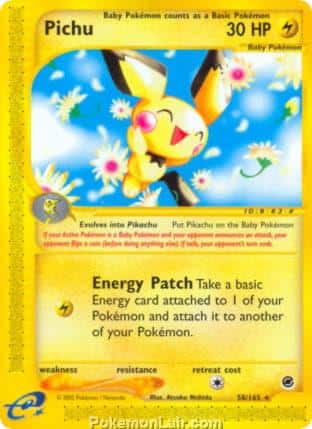 2002 Pokemon Trading Card Game Expedition Base Set 58 Pichu