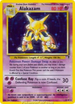 2002 Pokemon Trading Card Game Legendary Collection Price List 1 Alakazam