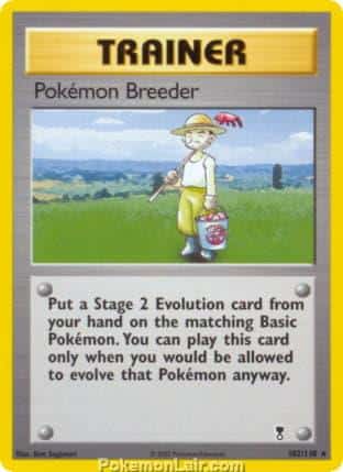2002 Pokemon Trading Card Game Legendary Collection Price List 102 Pokemon Breeder