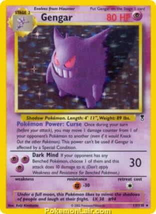 2002 Pokemon Trading Card Game Legendary Collection Price List 11 Gengar