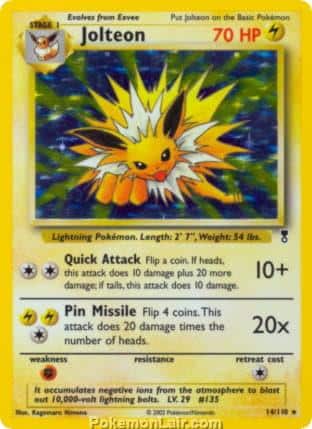 2002 Pokemon Trading Card Game Legendary Collection Price List 14 Jolteon