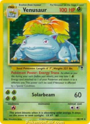 2002 Pokemon Trading Card Game Legendary Collection Price List 18 Venusaur
