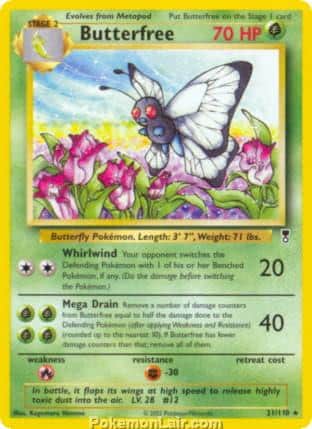 2002 Pokemon Trading Card Game Legendary Collection Price List 21 Butterfree