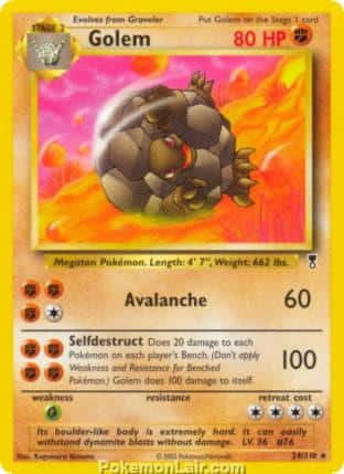 2002 Pokemon Trading Card Game Legendary Collection Price List 24 Golem