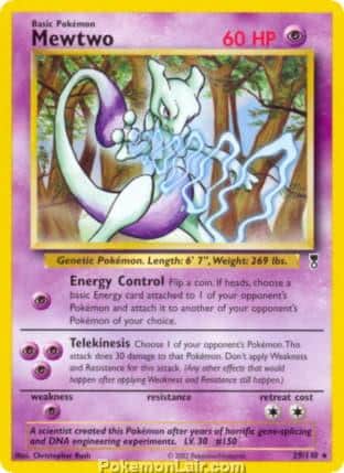 2002 Pokemon Trading Card Game Legendary Collection Price List 29 Mewtwo