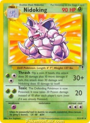2002 Pokemon Trading Card Game Legendary Collection Price List 31 Nidoking