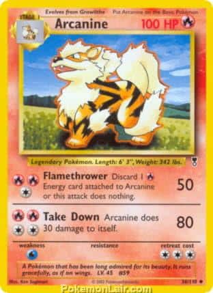 2002 Pokemon Trading Card Game Legendary Collection Price List 36 Arcanine