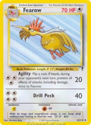 2002 Pokemon Trading Card Game Legendary Collection Price List 42 Fearow