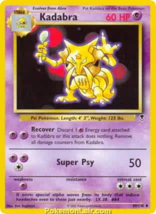2002 Pokemon Trading Card Game Legendary Collection Price List 49 Kadabra