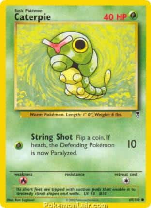 2002 Pokemon Trading Card Game Legendary Collection Price List 69 Caterpie
