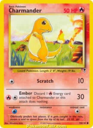 2002 Pokemon Trading Card Game Legendary Collection Price List 70 Charmander