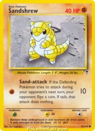 2002 Pokemon Trading Card Game Legendary Collection Price List 91 Sandshrew