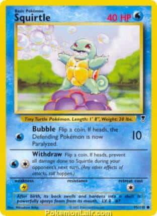 2002 Pokemon Trading Card Game Legendary Collection Price List 95 Squirtle