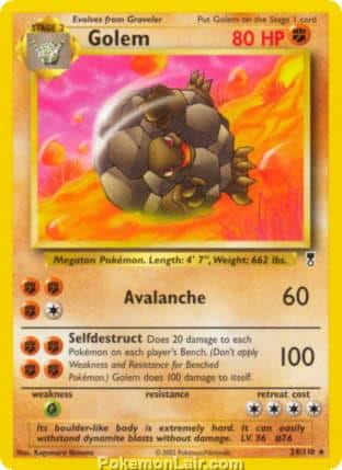 2002 Pokemon Trading Card Game Legendary Collection Set 24 Golem