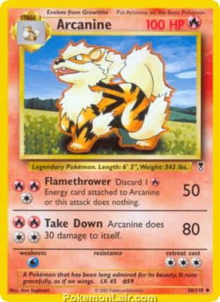 2002 Pokemon Trading Card Game Legendary Collection Set 36 Arcanine