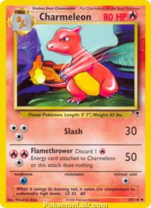 2002 Pokemon Trading Card Game Legendary Collection Set 37 Charmeleon