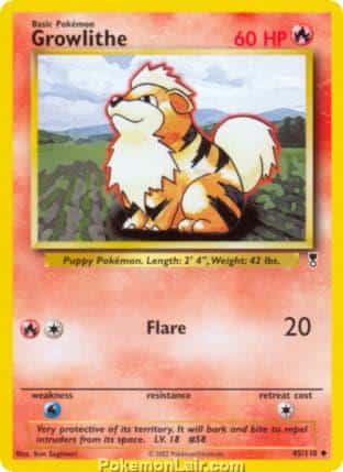 2002 Pokemon Trading Card Game Legendary Collection Set 45 Growlithe