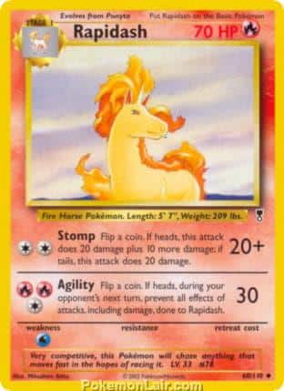 2002 Pokemon Trading Card Game Legendary Collection Set 60 Rapidash