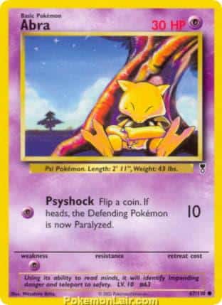 2002 Pokemon Trading Card Game Legendary Collection Set 67 Abra