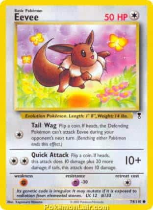 2002 Pokemon Trading Card Game Legendary Collection Set 74 Eevee