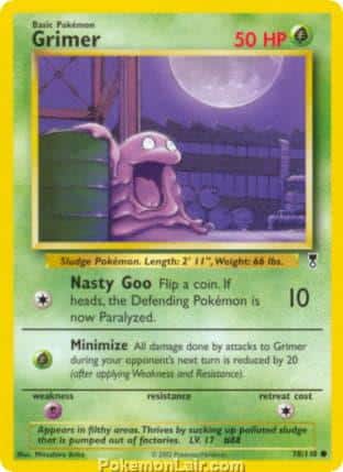 2002 Pokemon Trading Card Game Legendary Collection Set 78 Grimer