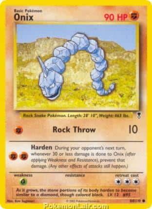 2002 Pokemon Trading Card Game Legendary Collection Set 84 Onix