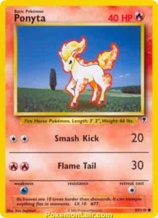 2002 Pokemon Trading Card Game Legendary Collection Set 87 Ponyta