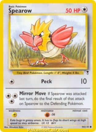 2002 Pokemon Trading Card Game Legendary Collection Set 94 Spearow