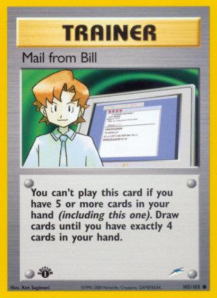 2002 Pokemon Trading Card Game NEO Destiny Price List 105 Mail From Bill