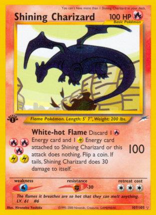 2002 Pokemon Trading Card Game NEO Destiny Price List 107 Shining Charizard