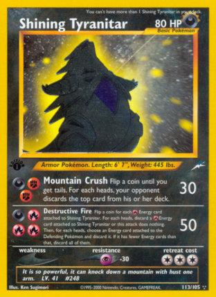 2002 Pokemon Trading Card Game NEO Destiny Price List 113 Shining Tyranitar